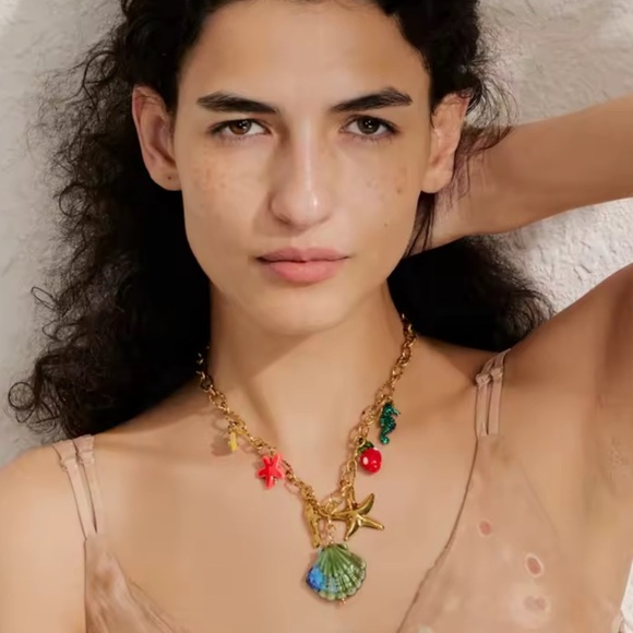 Golden Ocean Charm 18K Gold Stainless Steel Waterproof Necklace - Picture 4 of 15